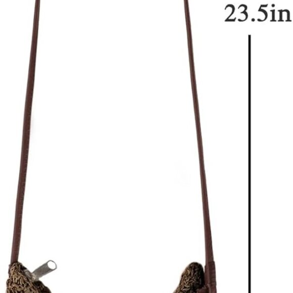 Womens Small Straw Crossbody Bag Handwoven Beach Shoulder Bag Handbag Purse with - Picture 5 of 6